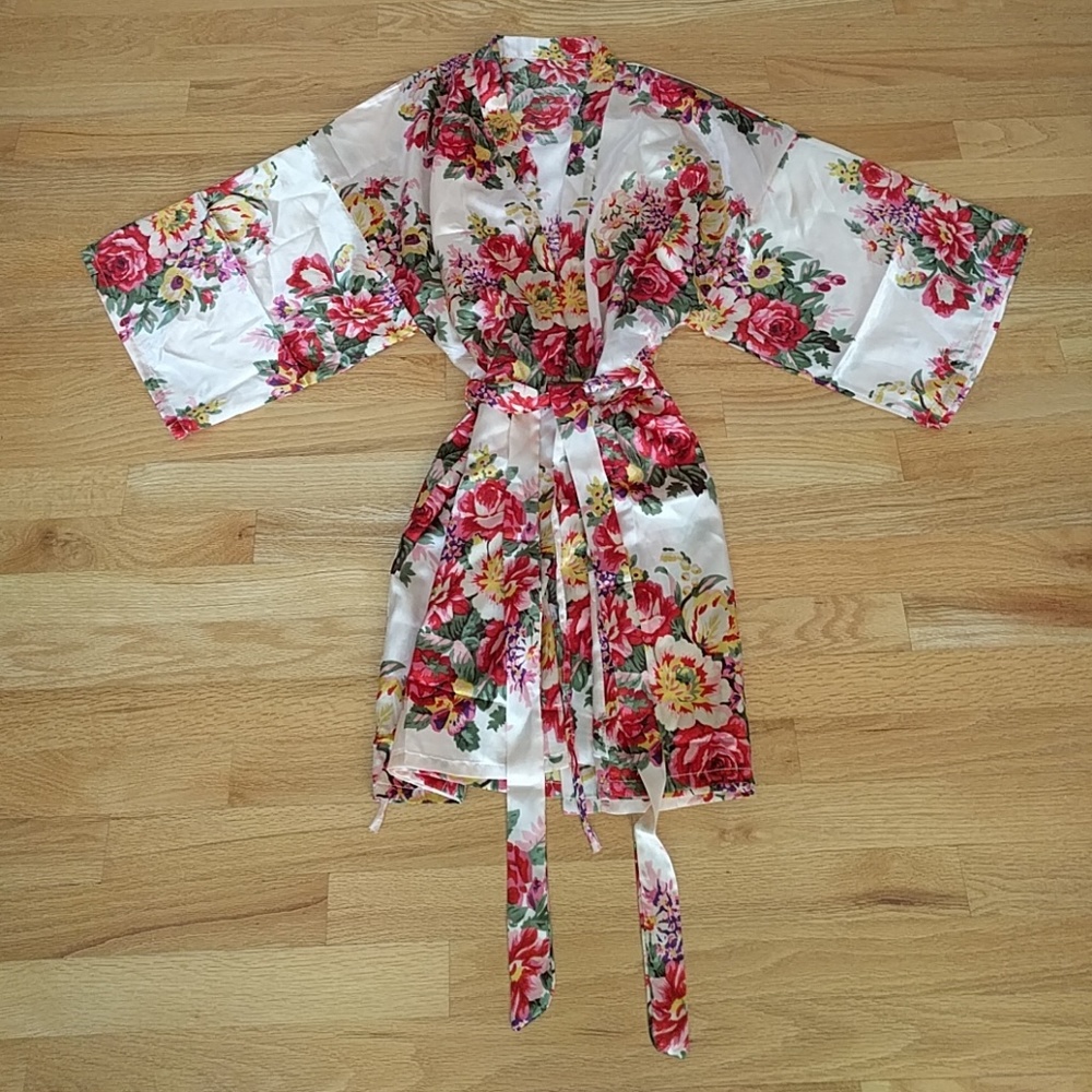 Satin Floral Robe